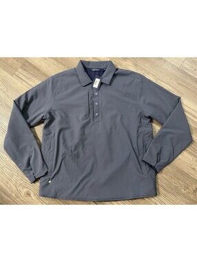 Peter Millar Men's Star Dust Insulated Snap Shirt Jacket L Steel Blue Gray NWT